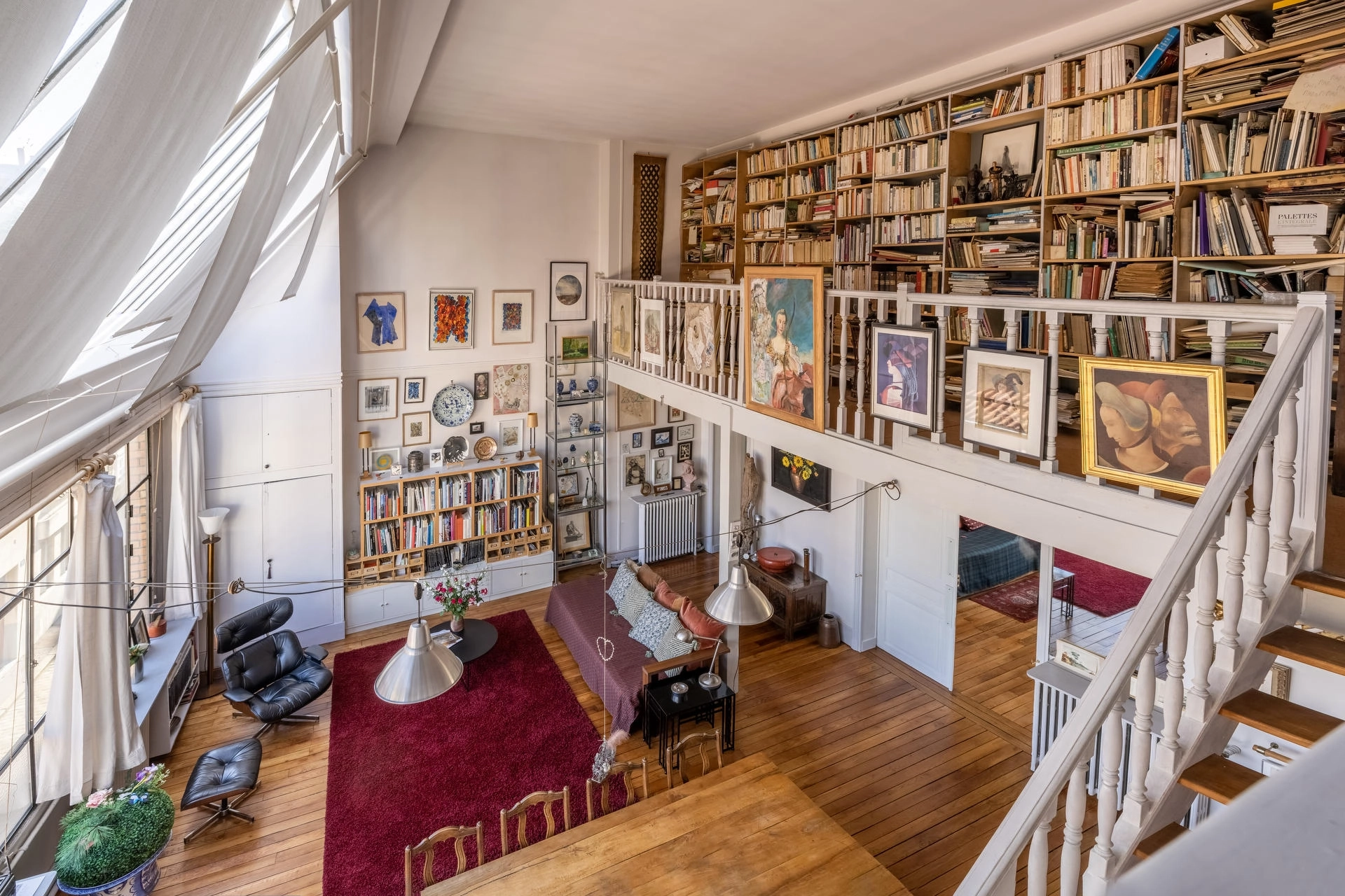 Real estate photography of an artist's studio apartment in Paris